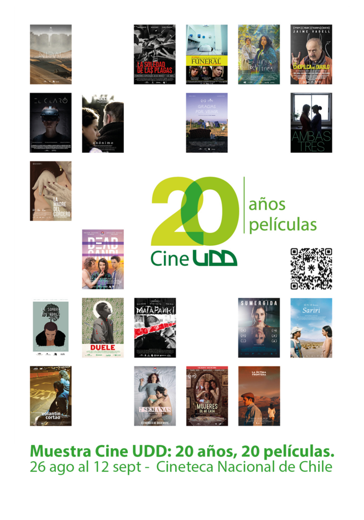 Afiche Muestra Cine UDD 20 años, 20 películas. Cineteca Nacional.